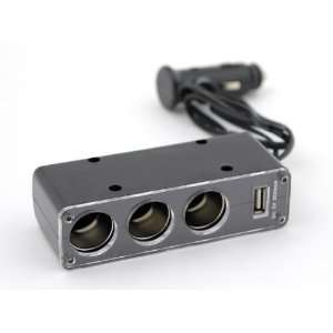  iKan 12V Automotive 3 Sockets + 5V USB Port (2000mA   iPad 