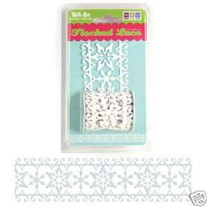 We R Memory Keepers has combined flocking/glitter and lace to create 