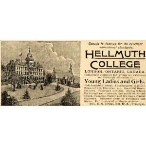  1892 Ad Hellmuth College London Ontario E. N. English 