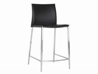 Counter STOOL Black LEATHER Modern Contemporary  
