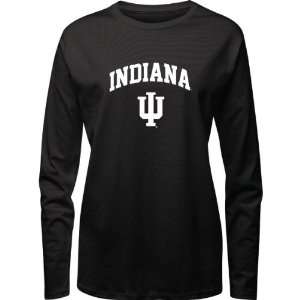 Indiana Hoosiers Black Womens Arch Logo Long Sleeve T Shirt