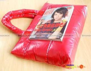 New Women Winter Fashion Nylon Shoulder Bag Tote Handbag Black Red 