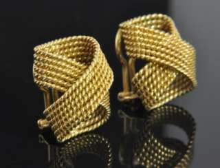   of Italian vintage estate earrings crafted from solid 18k yellow gold