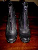   MOUNTAIN Ankle BOOTS 6M Shoes BLACK LEATHER Front Zipper M Womens 6