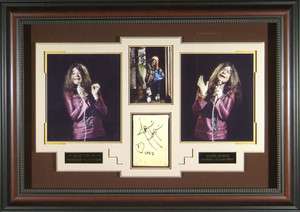 Janis Joplin Autographed Framed Display  