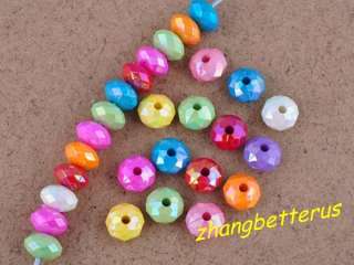 400 pcs AB color mixed acrylic spacer loose beads charms findings 8mm 
