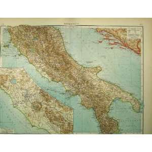  1910 German Map Italy Herzegovina Europe Antique Print 