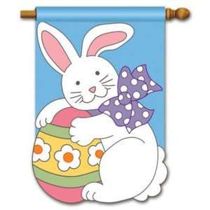  Easter Bunny Applique House Flag: Patio, Lawn & Garden