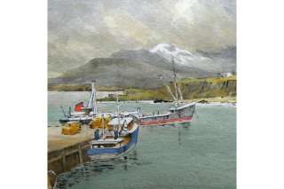 Madden Mallaig Harbour Scotland Watercolour Painting  