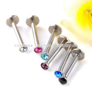 60pc Mixed 18G Czech Crystal Barbell Monroe Labret Lip Rings Chin Body 