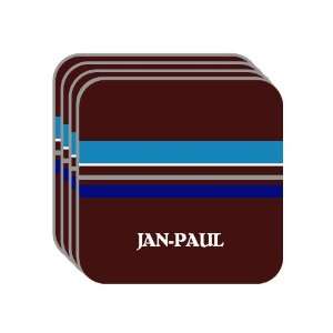 Personal Name Gift   JAN PAUL Set of 4 Mini Mousepad Coasters (blue 