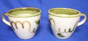 Vintage Pottery John B Taylor Harvest Fruit 2 Cups Mugs  