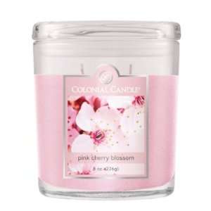   Pink Cherry Blossom Scented Pillar Glass Jar Candles: Home & Kitchen