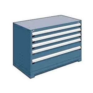  5 Drawer Bench High 48W Heavy Duty Cabinet   Everest Blue 