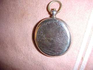 1900 CHINESE SCENE SILVER POCKET WATCH   very Unusual  