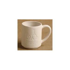   Ceramic bisque unpainted I love grandpa mug 12 oz.: Everything Else