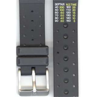 Citizen 15mm Black Rubber Watch Band #59 S50371  