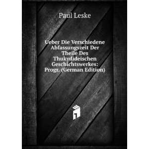   Geschichtswerkes Progr. (German Edition) Paul Leske Books
