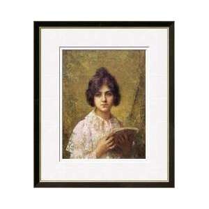  Young Woman Holding A Book Framed Giclee Print: Home 