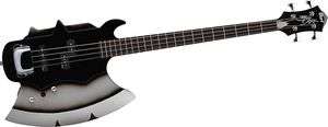 Cort GENE SIMMONS AXE Electric Bass Guitar Black & Silver 716570102685 
