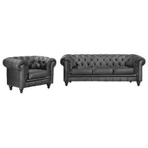  Zuo Aristocrat Sofa with Leatherette Sides