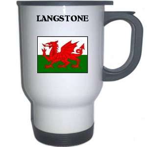  Wales   LANGSTONE White Stainless Steel Mug: Everything 