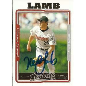  Milwaukee Brewers Mike Lamb Signed 2005 Topps Card: Sports 