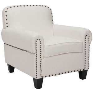  Abigail Fabric Club Chair   White: Home & Kitchen