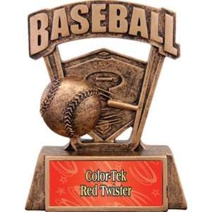   Trophies RED COLOR TEK TWISTER PLATE 6 RESIN TROPHY   Custom Baseball