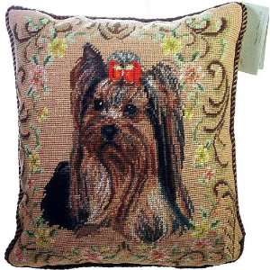  Yorkshire Terrier Yorkie Dog Needlepoint Pillow   14 