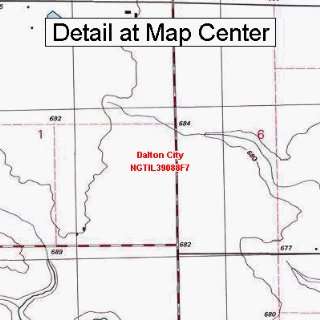   Topographic Quadrangle Map   Dalton City, Illinois (Folded/Waterproof