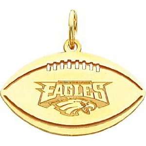  14K Gold NFL Philadelphia Eagles Logo Football Charm 