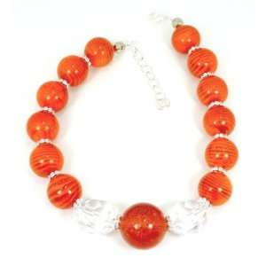  Trendy One of a Kind , Designer Jewelry Orange Resin and 