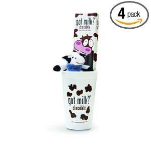 got milk? Chocolate Cup with Cow and Chocolate Straws Drink, 2.11 