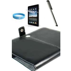  iPad Black Pu Leather Carrying Case + iPad Silver Stylus + iPad 