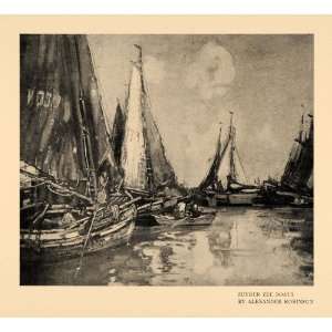  1911 Print Zuyder Zee Boats Alexander Robinson Sailboat 