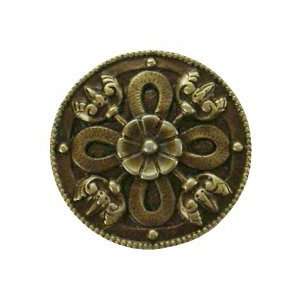  Celtic Shield Cabinet Knob, Antique Brass