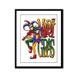  Framed Panel Print Mardi Gras Joker with Fiddle 