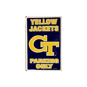 Georgia Tech Yellow Jacket Fans Parking Only NCAA Tin Sign:  