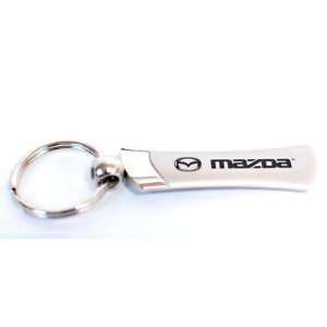  Mazda Logo Chrome Blade Shape Keychain Key Fob Ring 