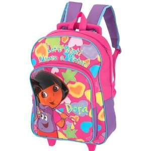    Dora the Explorer Girls Pink Large Rolling Backpack: Toys & Games