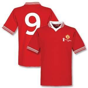  1977 Man Utd FA Cup Final Retro Shirt + 9 (Number Only 