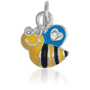   Black Bee with Blue CZ Heart Charm Z 9291: Itâ?TMs Charming: Jewelry