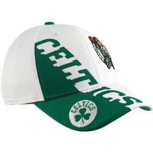  adidas Boston Celtics White Kelly Green Welded Flex Hat 