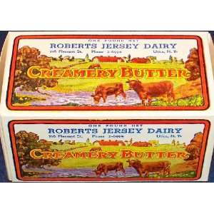 Unique Roberts Jersey Dairy Butter Box, Pre 1930 