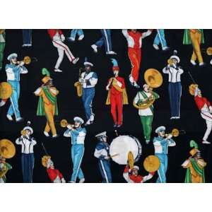 TT4446BLK Marching Band on Black by Timeless Treasures 