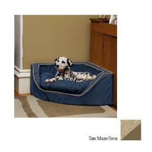    Snoozer Luxury Corner Pet Bed, Large, Tan Maze/Java: Pet Supplies