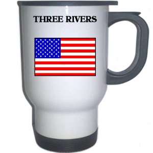  US Flag   Three Rivers, Michigan (MI) White Stainless 