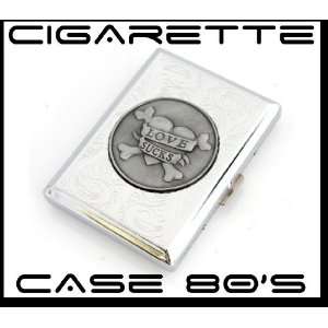  80s Regular Metal Cigarette Case   Love Sucks Design 