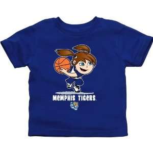Memphis Tigers Toddler Girls Basketball T Shirt   Royal Blue  